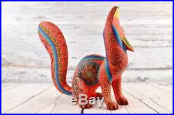 A1137 Wolf Alebrije Oaxacan Wood Carving Painting Handcrafted Folk Art Mexican C