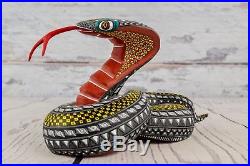 A1160 Cobra Alebrije Oaxacan Wood Carving Painting Handcrafted Folk Art Mexican