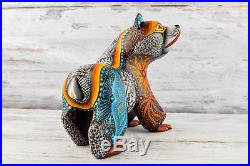 A1215 Bear Fine Alebrije Oaxacan Wood Carving Painting Handcrafted Folk Art Mexi