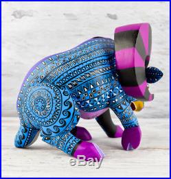 A1236 Ram Goat Alebrije Oaxacan Wood Carving Painting Handcrafted Folk Art Mexic