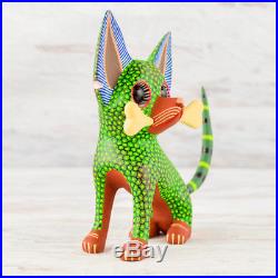 A1317 Dog Alebrije Oaxacan Wood Carving Painting Handcrafted Folk Art Mexi