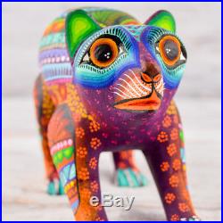 A1327 Raccoon Alebrije Oaxacan Wood Carving Painting Handcrafted Folk Art Mexi