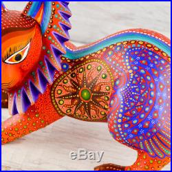 A1330 Cat Alebrije Oaxacan Wood Carving Painting Handcrafted Folk Art Mexi