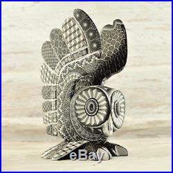A1676 Owl Alebrije Oaxacan Wood Carving Painting Handcrafted Folk Art Mex