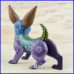 A1764 Dog Alebrije Oaxacan Wood Carving Painting Handcrafted Folk Art
