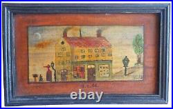 AAFA 1800s 19th Folk Art Country Primitive Americana Painting antique dated 1896