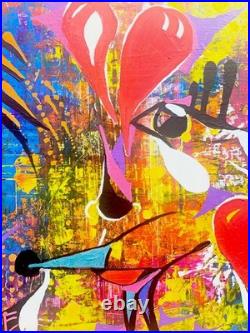 ABSTRACT Painting On Wood By Shannon Eaton Outsider Art
