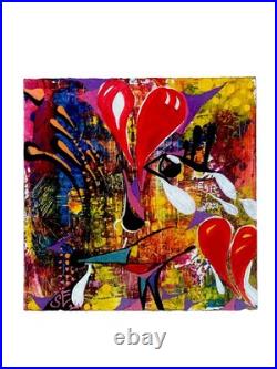 ABSTRACT Painting On Wood By Shannon Eaton Outsider Art