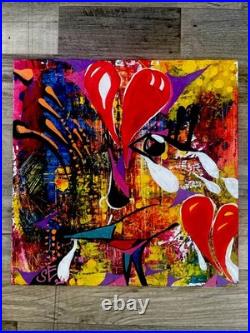 ABSTRACT Painting On Wood By Shannon Eaton Outsider Art