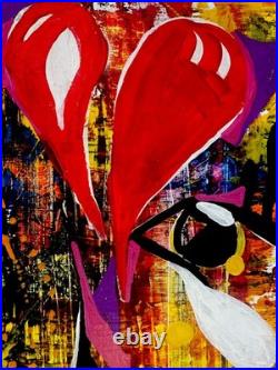 ABSTRACT Painting On Wood By Shannon Eaton Outsider Art