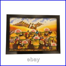 ALONSO FLORES Signed 16×22 ORIGINAL Oil PAINTING Cusco Peru 2015 Framed