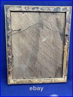 ANTIQUE 19th C AMERICAN SCHOOL FOLKART PAINTING CATS KITTENS IN BASKET FRAMED