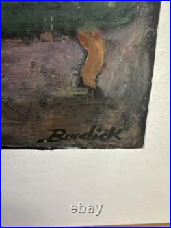 ANTIQUE CHARLES BURDICK ORIGINAL OIL PAINTING SELF PORTRAIT Nude Folk Mixed Art
