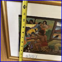 ANTIQUE CHARLES BURDICK ORIGINAL OIL PAINTING SELF PORTRAIT Nude Folk Mixed Art