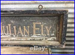 ANTIQUE FOLK ART 1890s DR JULIAN ELY WOOD PAINTED TRADE ADVERTISING DOCTOR SIGN