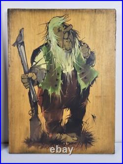 ART 2x VTG Original Signed Erik A Eriksen Paintings 14x9.5 Norwegian Folk Art