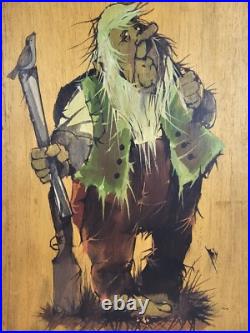 ART 2x VTG Original Signed Erik A Eriksen Paintings 14x9.5 Norwegian Folk Art