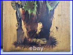 ART 2x VTG Original Signed Erik A Eriksen Paintings 14x9.5 Norwegian Folk Art