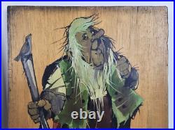 ART 2x VTG Original Signed Erik A Eriksen Paintings 14x9.5 Norwegian Folk Art
