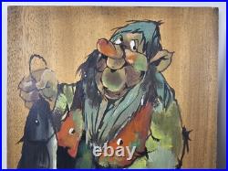 ART 2x VTG Original Signed Erik A Eriksen Paintings 14x9.5 Norwegian Folk Art