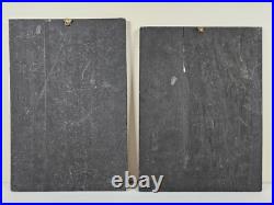 ART 2x VTG Original Signed Erik A Eriksen Paintings 14x9.5 Norwegian Folk Art