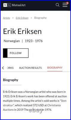 ART 2x VTG Original Signed Erik A Eriksen Paintings 14x9.5 Norwegian Folk Art