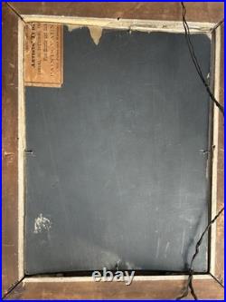 AUTUMN HARVEST, Antique FOLK ART Oil Painting, Beautiful OLD Gilt Frame