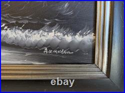 A. Kirkham Original Oil On Canvas Seascape Painting