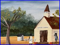 A. Willums, Folk Artist (Cleaning up the School) 12.5 X 15.5 including the frame