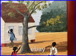 A. Willums, Folk Artist (Cleaning up the School) 12.5 X 15.5 including the frame A. Willums, Folk Artist (Cleaning up the School) 12.5 X 15.5 including the frame