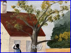 A. Willums, Folk Artist (Cleaning up the School) 12.5 X 15.5 including the frame