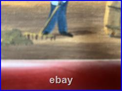 A. Willums, Folk Artist (Cleaning up the School) 12.5 X 15.5 including the frame