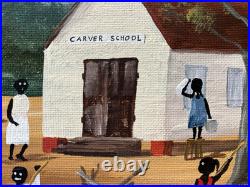 A. Willums, Folk Artist (Cleaning up the School) 12.5 X 15.5 including the frame