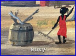 A. Willums, Folk Artist (Cleaning up the School) 12.5 X 15.5 including the frame