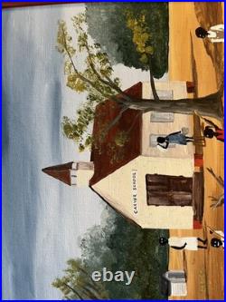 A. Willums, Folk Artist (Cleaning up the School) 12.5 X 15.5 including the frame