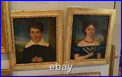 A wonderfull find! Matching Folk art portraits of a brother and sister, 1840's