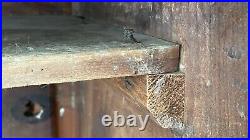 Aafa Antique Early Folk Art General Store Counter Old Blue Paint Square Nails