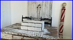 Aafa Antique Folk Art Apothecary Cabinet Old White Paint Make-do Drawers Wood