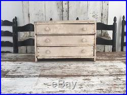 Aafa Antique Folk Art Early Childs Cupboard Wood Oyster White Paint Signed Dated