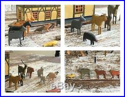 Aafa Antique Folk Art Noahs Ark With 22 Animals German Great Original Paint