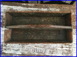 Aafa Folk Art Early Primitive Antique Old Wood Grey Original Paint Tote Tray