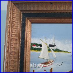 Acrylic On Board. Vintage Boardwalk Scene. Signed by listed Artist Larry Harris Acrylic On Board. Vintage Boardwalk Scene. Signed by listed Artist Larry Harris
