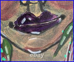 Acrylic Painting Original Canvas Fairytale Girl In Garden One Of A Kind Whimsy