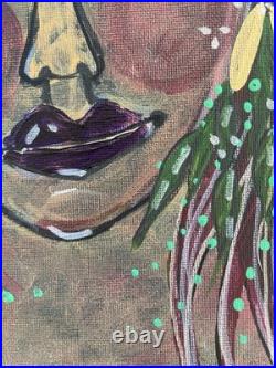 Acrylic Painting Original Canvas Fairytale Girl In Garden One Of A Kind Whimsy