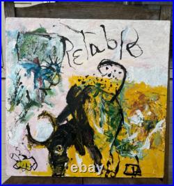 Acrylic bull painting retablo original by Mexican artist Acrylic bull painting retablo original by Mexican artist