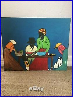 African American Folk Art Painting by Leon Collins Giclee of Homestead Sunday