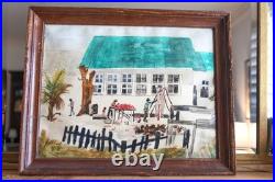 African American Outsider Folk Art Oil Painting Southern Island Farm Animals