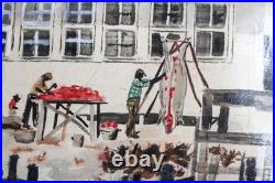 African American Outsider Folk Art Oil Painting Southern Island Farm Animals