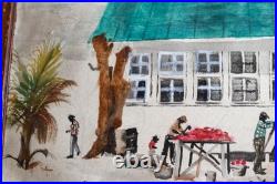 African American Outsider Folk Art Oil Painting Southern Island Farm Animals
