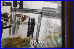 African American Outsider Folk Art Oil Painting Southern Island Farm Animals
